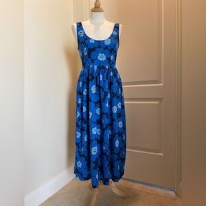 Valija Sleeveless Midi Dress – Blue Floral – Size M